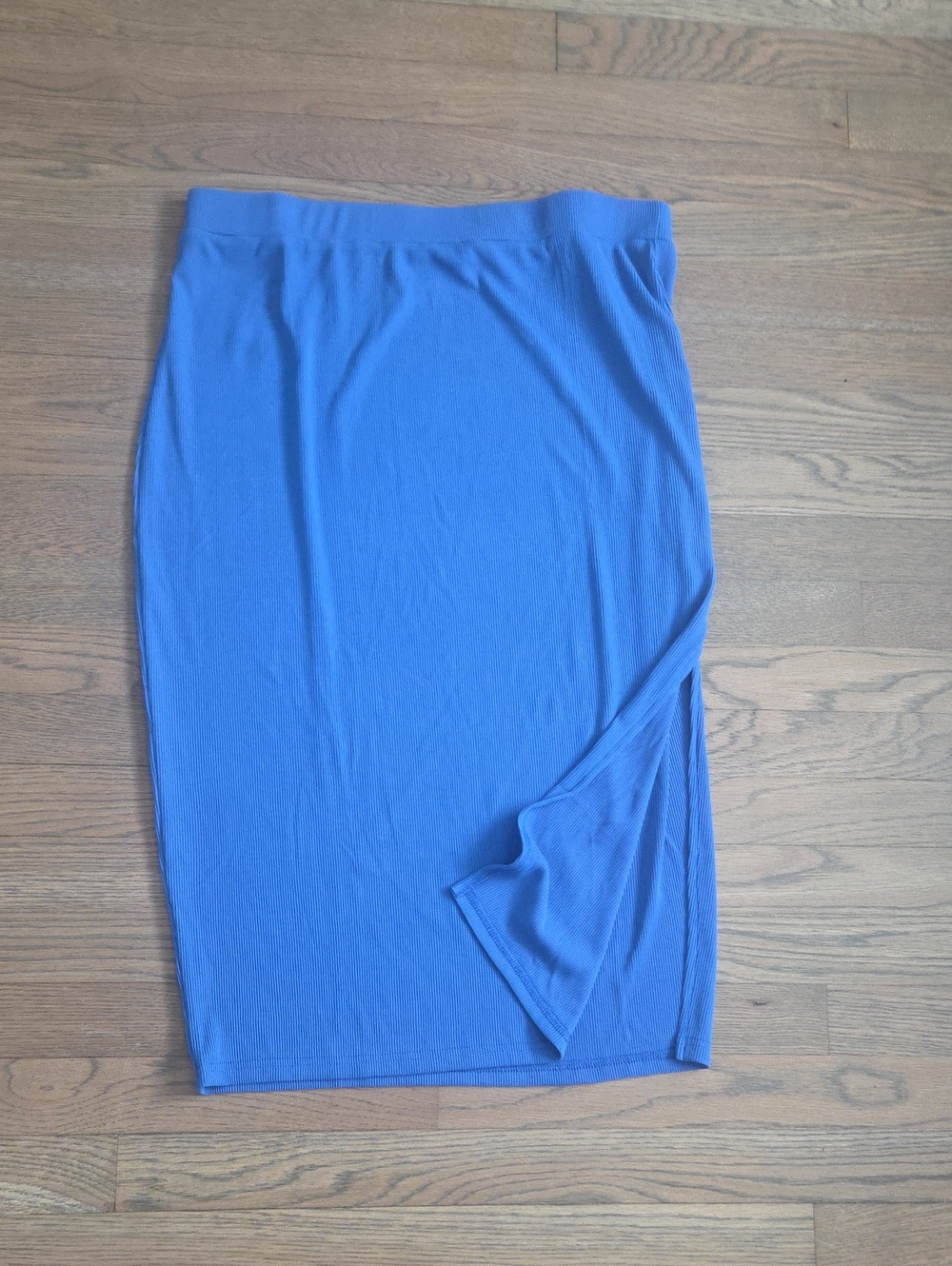 Blue Women's Pencil Skirt with Side Slit